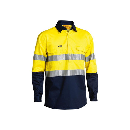 Bisley Taped Hi Vis Closed Front Cool Lightweight Shirt - BSC6896