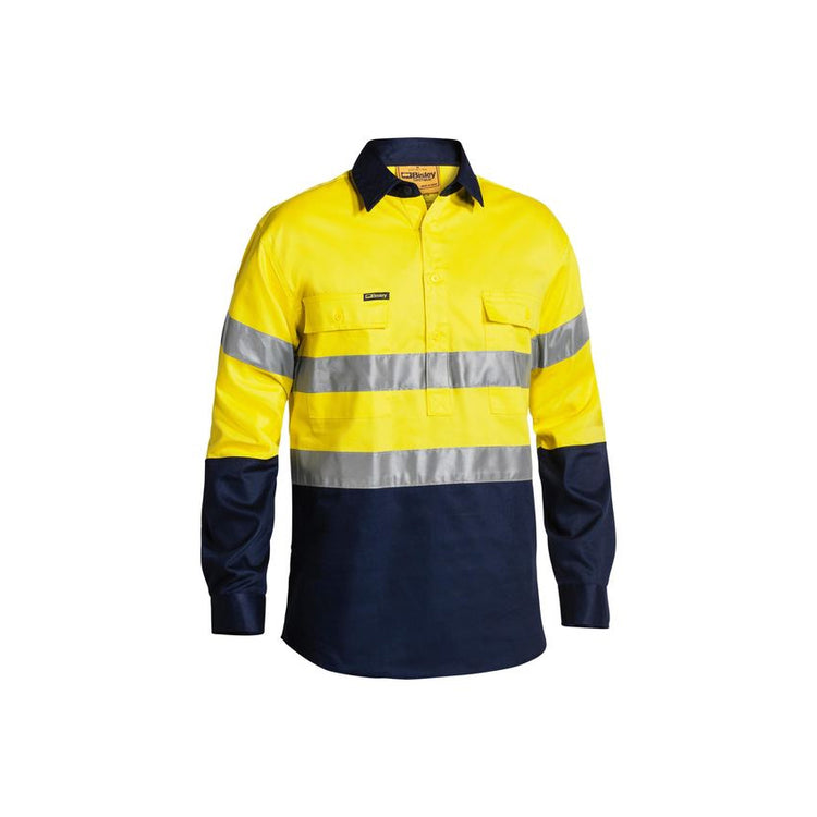 Bisley Taped Hi Vis Closed Front Drill Shirt - BTC6456