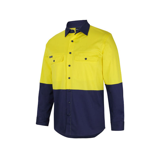 JB'S Hi Vis L/S Stretch Work Shirt - 6HSWL