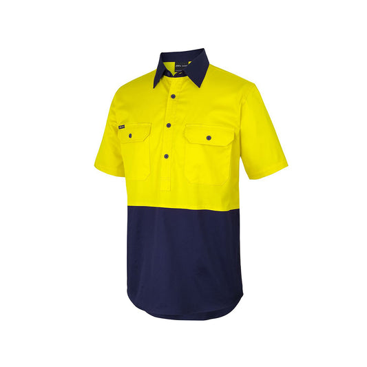 JB's Hi Vis Close Front S/S 150g Work Shirt - 6HVCW