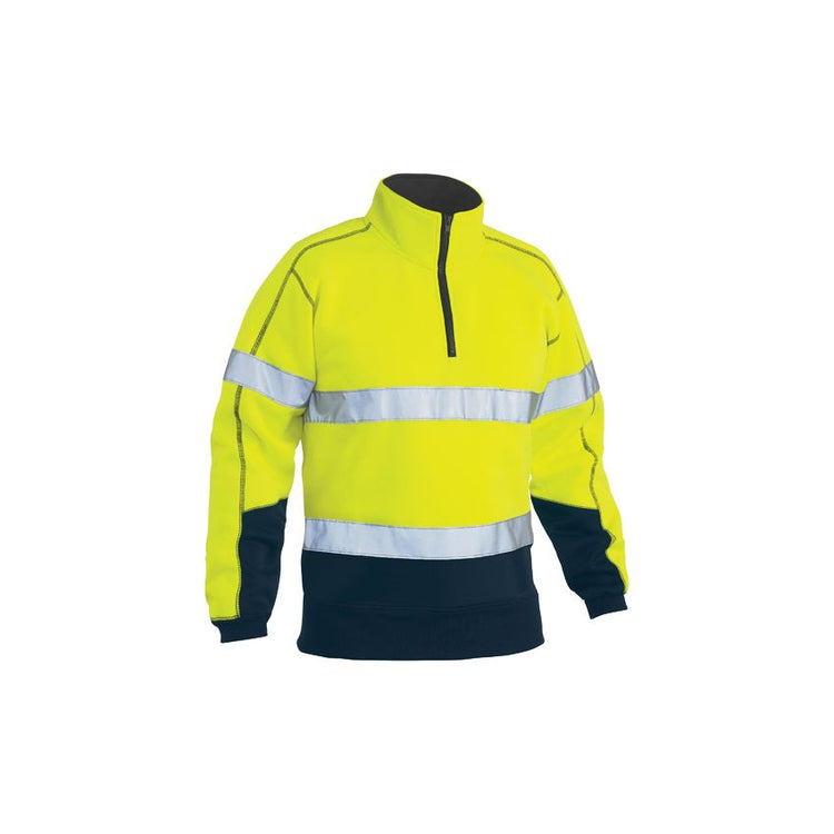 Bisley Taped Hi Vis 1/4 Zip Fleece Pullover - BK6989T