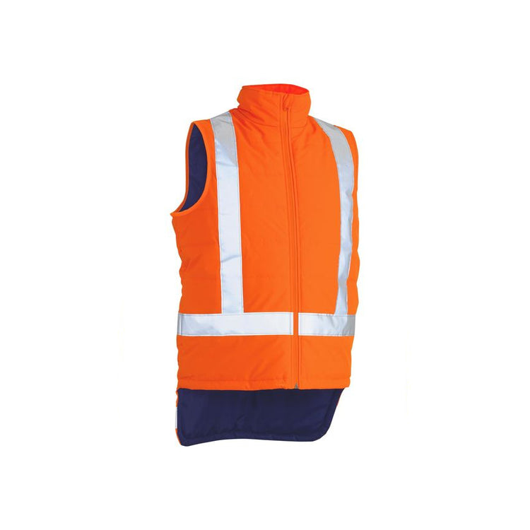 Bisley Taped Hi Vis Puffer Vest with X Back - BV0379XT