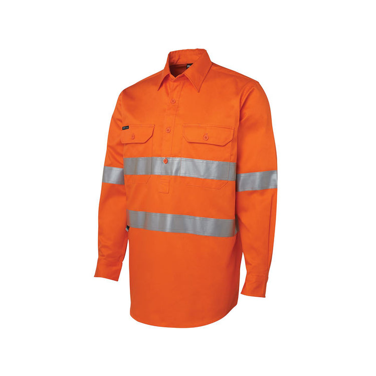 JB's Hi Vis (D+N) Close Front L/S 190g Work Shirt - 6HWCF