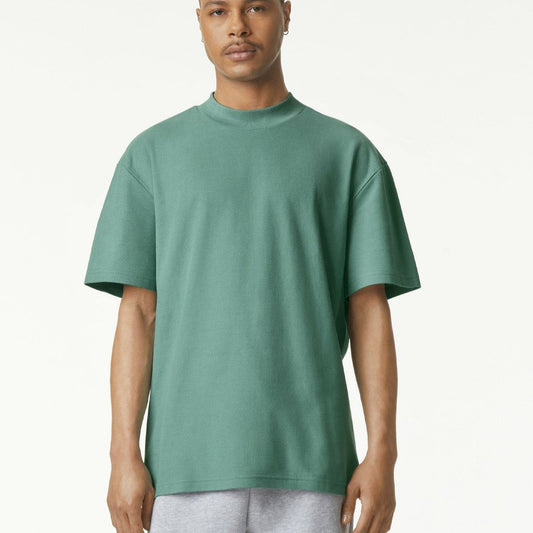 American Apparel Pique Unisex Mockneck T-shirt - 1PQ