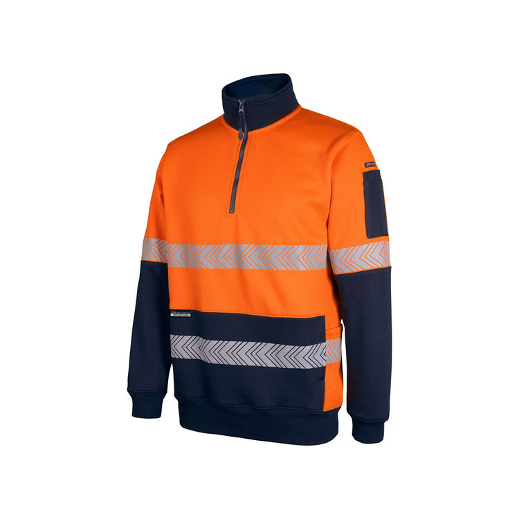 JB's Hi Vis 330g 1/2 Zip Segmented Tape Fleece - 6DPS