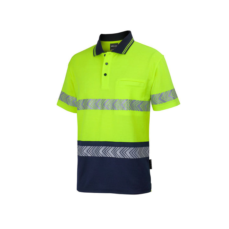 JB's Hi Vis (D+N) Cotton Back S/S Segmented Tape Polo - 6HMSS