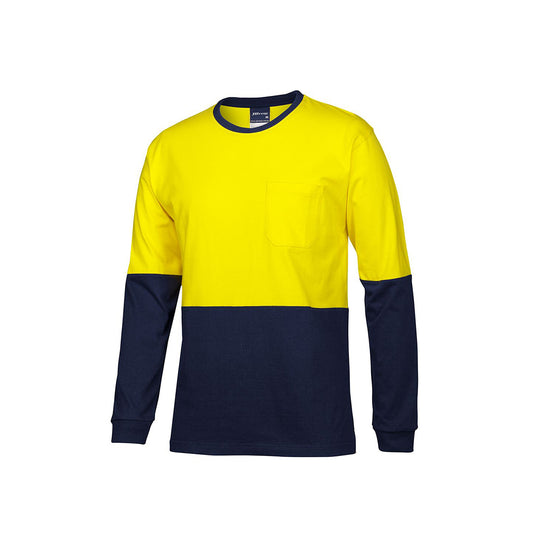 JB's Hi Vis L/S Crew Neck Cotton T-shirt 6HVTN