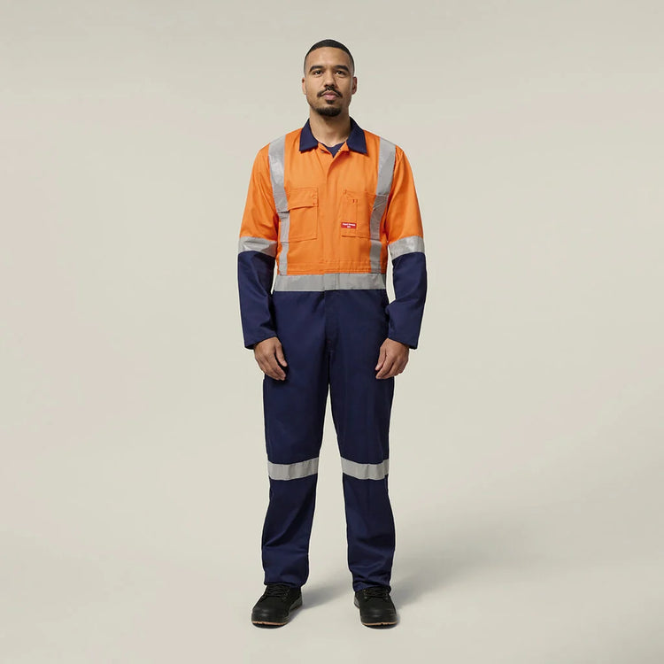 Hard Yakka Hi-Vis 2Tone Taped Cotton Drill Coverall - Y00262