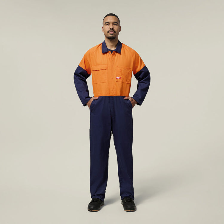 Hard Yakka Hi-Vis 2Tone Cotton Drill Coverall - Y00270