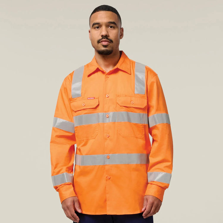 Hard Yakka Biomotion Hi-Vis Taped Cotton Shirt - Y04265