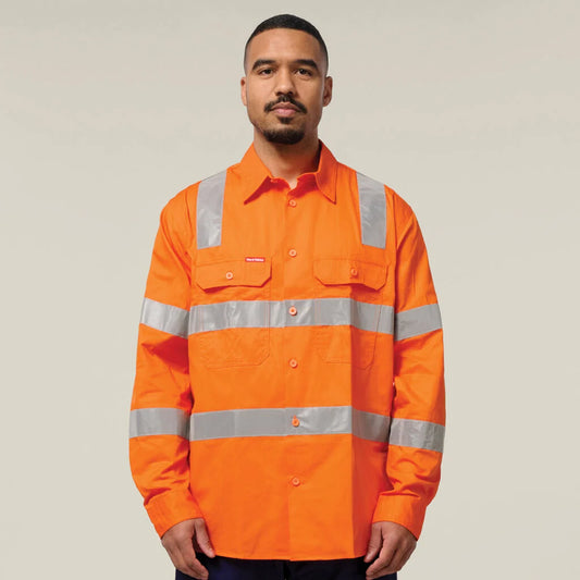 Hard Yakka Long Sleeve Hi-Vis Biomoton Taped shirt - Y04275