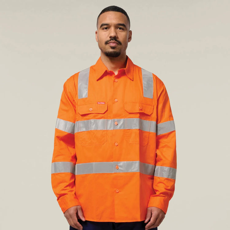 Hard Yakka Long Sleeve Hi-Vis Biomoton Taped shirt - Y04275