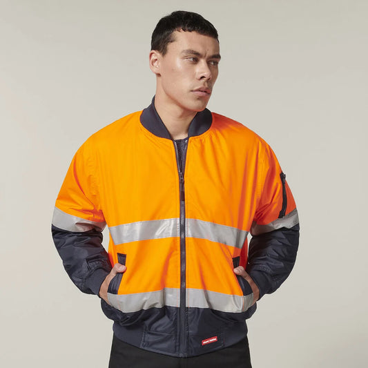 Hard Yakka Core Hi-Vis 2 Tone Taped Waterproof Bomber Jacket - Y06675