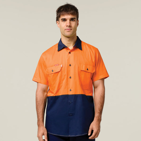 Hard Yakka Core Hi-Vis 2 Tone Vented Short Sleeve Shirt - Y07559