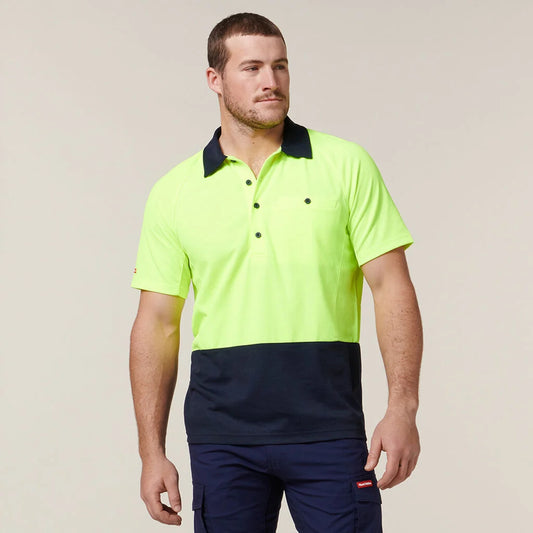 Hard Yakka Core Hi-Vis 2 Tone Vented Short Sleeve Polo - Y11396