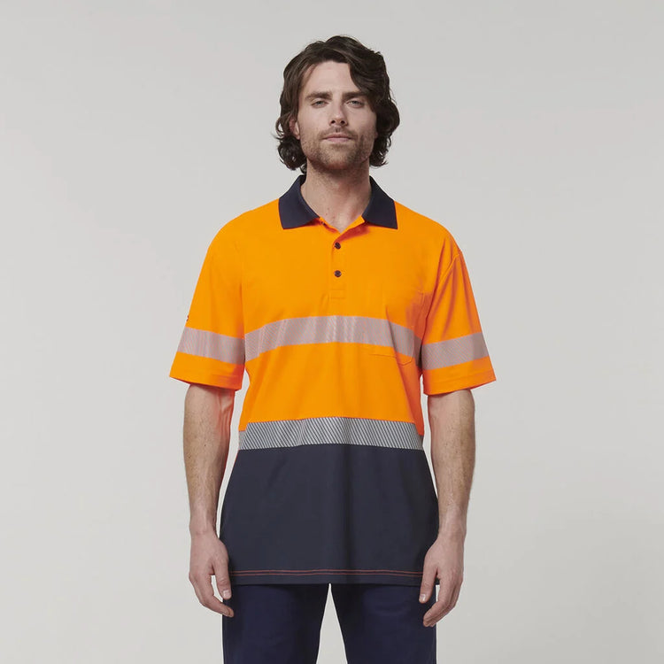 Hard Yakka Mens Short Sleeve Hi Vis Taped Polo - Y19618